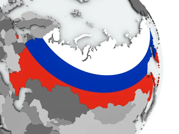 俄罗斯的国旗与地图 — 图库照片