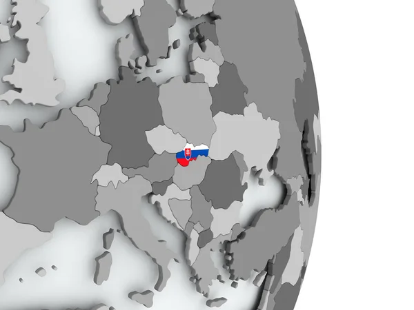 Mapa da Eslováquia com bandeira — Fotografia de Stock
