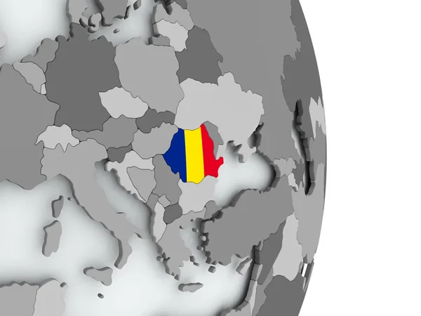 Mappa della Romania con la bandiera — Foto Stock