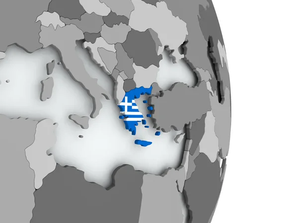 Mappa della Grecia con la bandiera — Foto Stock