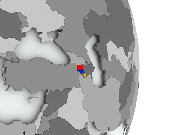 国旗的亚美尼亚地图 — 图库照片