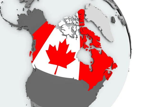 플래그와 함께 캐나다의 지도 — 스톡 사진