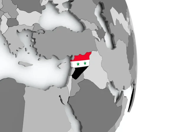 Mapa Sýrie s příznakem — Stock fotografie