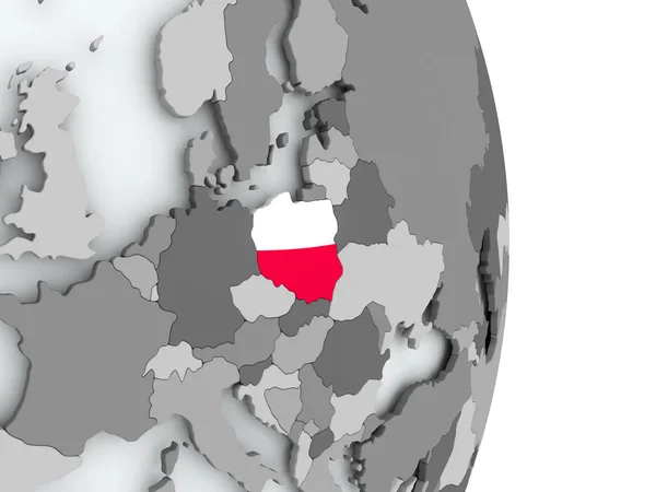 Bayrağı olan Polonya haritası — Stok fotoğraf