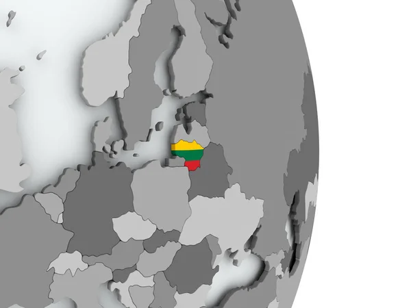 Map of Lithuania with flag — Stock Photo, Image