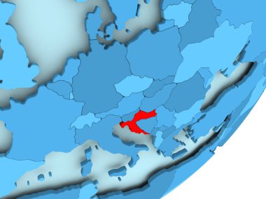 Hırvatistan'ın haritada mavi siyasi dünya