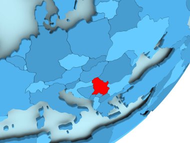 Sırbistan haritada mavi siyasi dünya