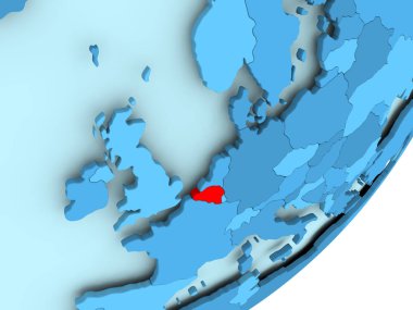 Belçika Haritası mavi siyasi dünya üzerinde