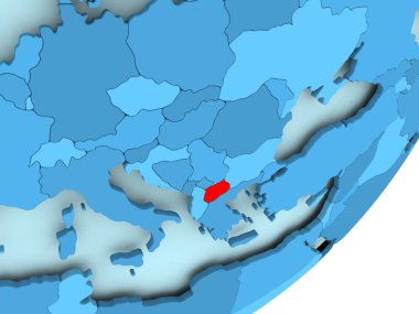 Makedonya Haritası mavi siyasi dünya üzerinde