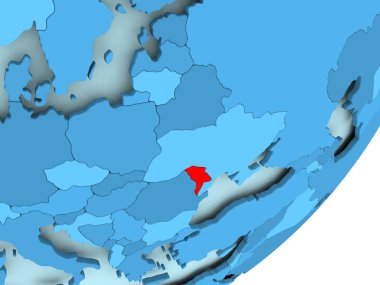 Moldova Haritası mavi siyasi dünya üzerinde