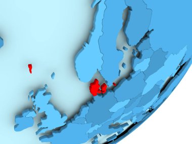 Danimarka haritada mavi siyasi dünya
