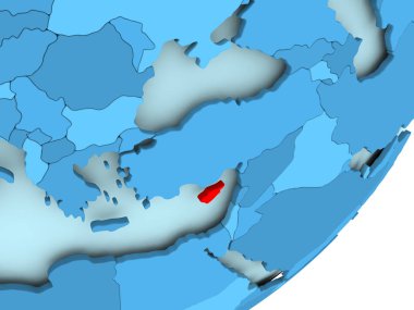 Mavi siyasi dünya üzerinde Kıbrıs Cumhuriyeti haritası
