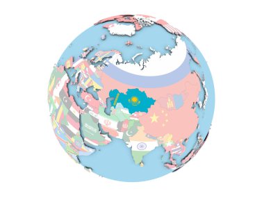 Kazakistan izole küre üzerinde