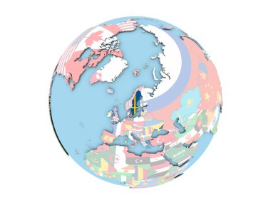 İsveç izole küre üzerinde