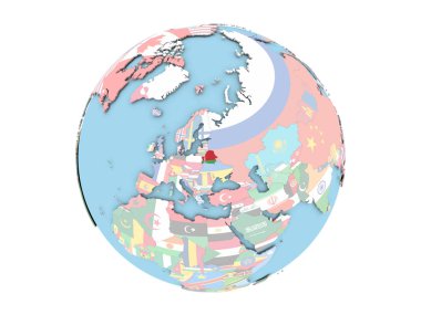 İzole küre üzerinde Beyaz Rusya