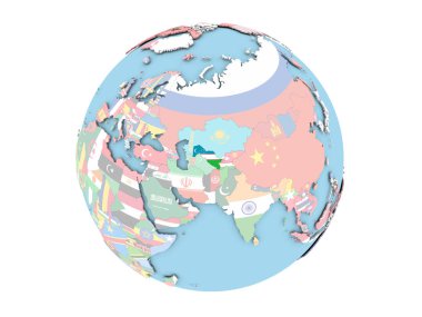 Özbekistan izole küre üzerinde