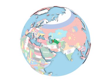 Türkmenistan izole küre üzerinde
