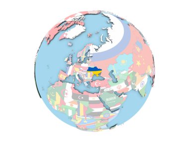 Ukrayna izole küre üzerinde