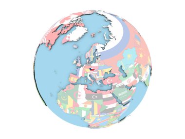 Çek Cumhuriyeti izole küre üzerinde