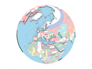 Slovakya izole küre üzerinde