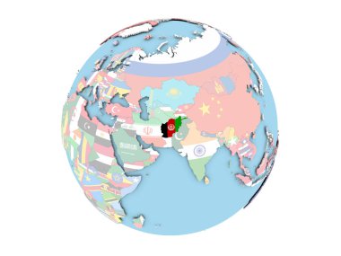 Afganistan izole küre üzerinde