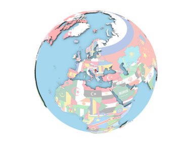 Sırbistan izole küre üzerinde