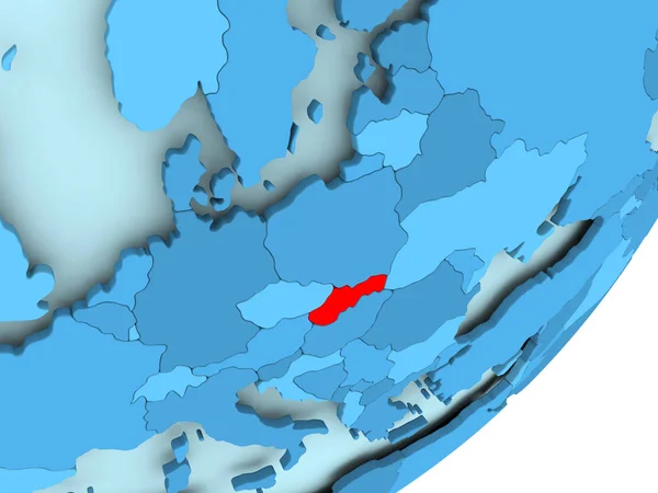 Mapa de Eslovaquia en el mundo político azul —  Fotos de Stock