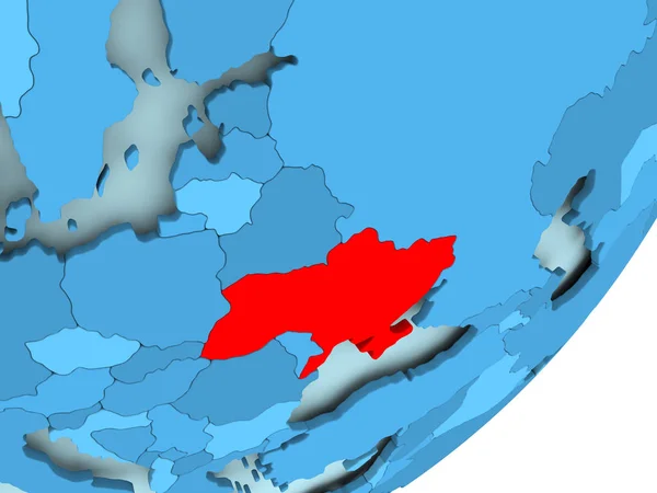 Mapa Ukrainy na niebieski Globus polityczny — Zdjęcie stockowe