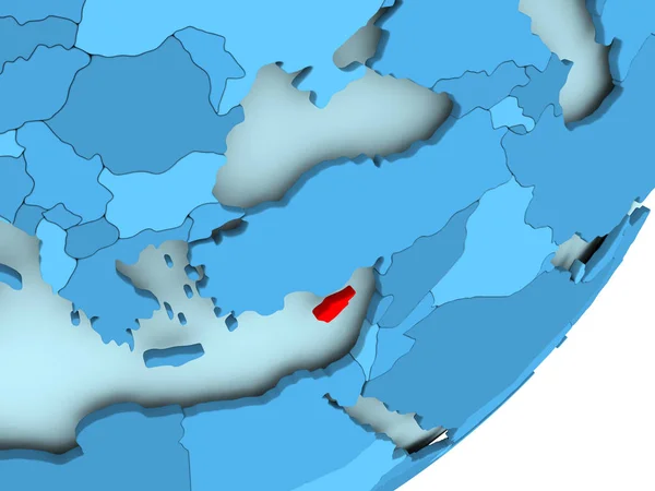 Mapa de Chipre en el mundo político azul — Foto de Stock