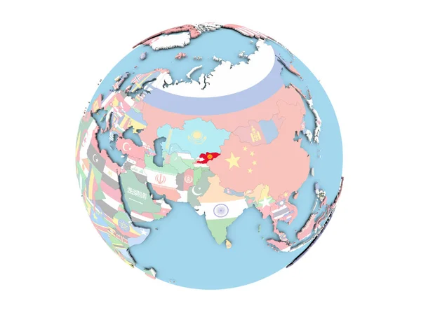 Δημοκρατία της Κιργιζίας στο globe απομονωμένες — Φωτογραφία Αρχείου