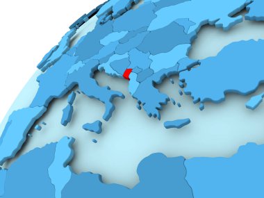 Karadağ mavi küre üzerinde