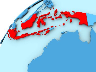 Endonezya mavi küre üzerinde