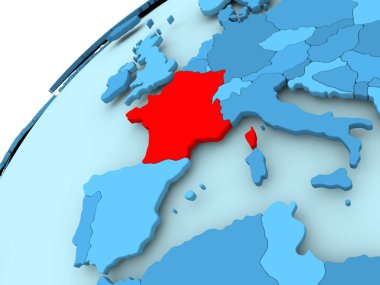 Fransa mavi dünya üzerinde