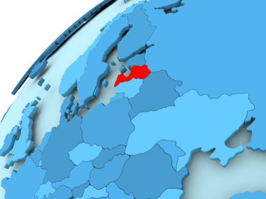 Letonya mavi dünya üzerinde