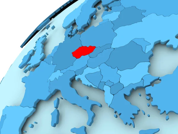 República Checa no globo azul — Fotografia de Stock