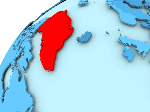 Greenland on blue globe — Stock Photo, Image