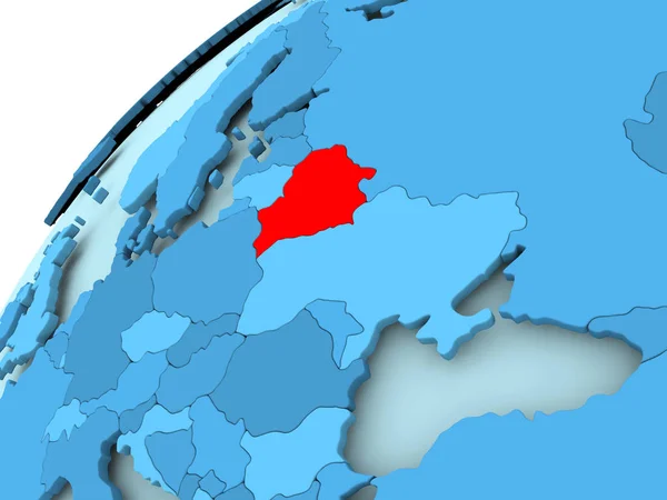 Беларусь на голубом шаре — стоковое фото