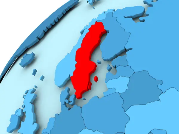 Suecia en globo azul — Foto de Stock