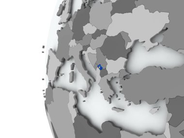 Kosova bayrağı ile dünya üzerinde