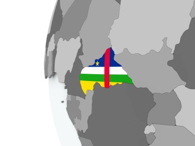 Orta Afrika bayrak ile dünya üzerinde