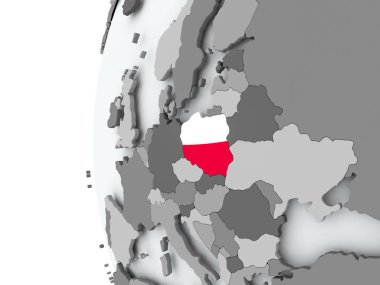 Polonya bayrağı ile dünya üzerinde