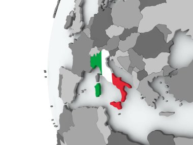 İtalya bayrağı ile dünya üzerinde