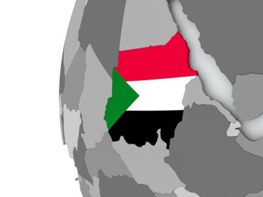 Sudan bayrağı ile dünya üzerinde