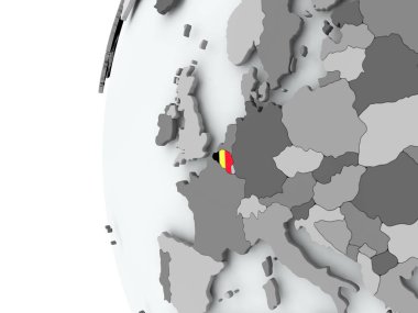 Belçika bayrağı ile dünya üzerinde