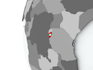 Burundi bayrağı ile dünya üzerinde