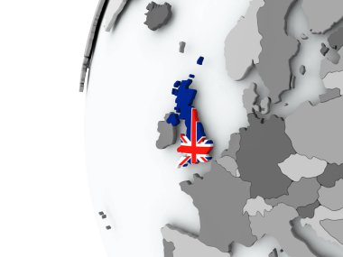 İngiltere bayrak ile dünya üzerinde