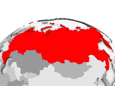 Rusya üzerinde gri Küre