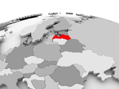 Letonya gri dünya üzerinde