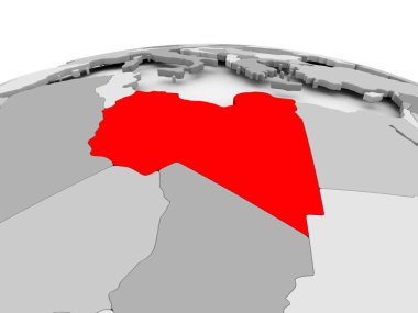 Libya gri dünya üzerinde