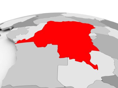 Demokratik Kongo Cumhuriyeti gri dünya üzerinde